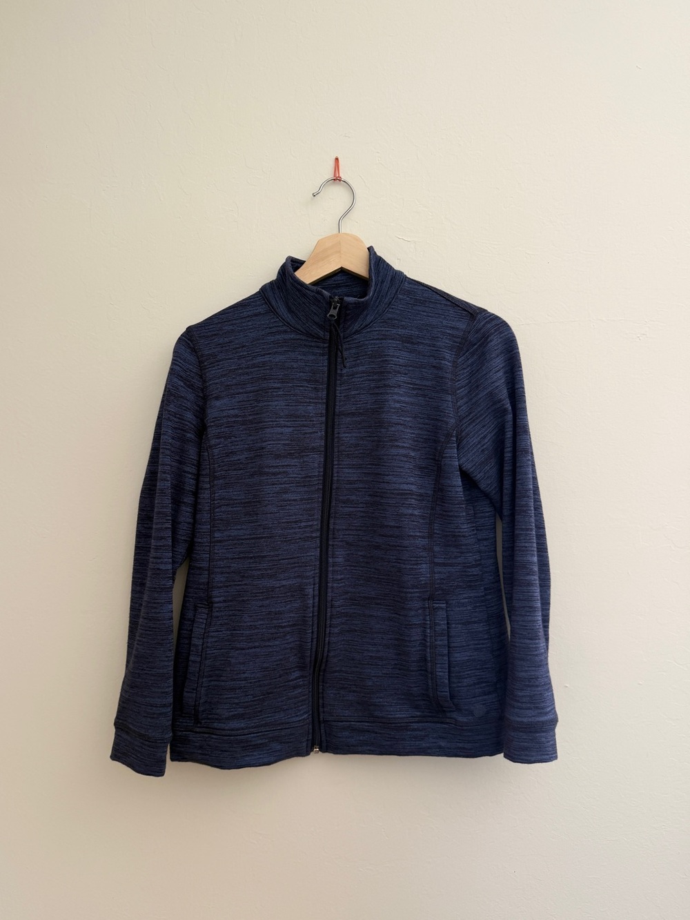 T by TALBOTS Navy Heather Zip-Up Jacket
